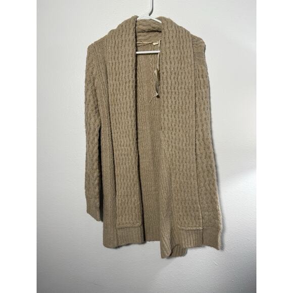 Mystree Womens Cardigan Duster Sz M Maxi Long Long Sleeve Tan Beige New Boho - Picture 1 of 5